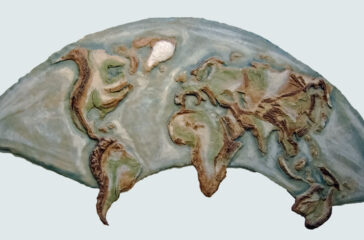 world map from SECC wall