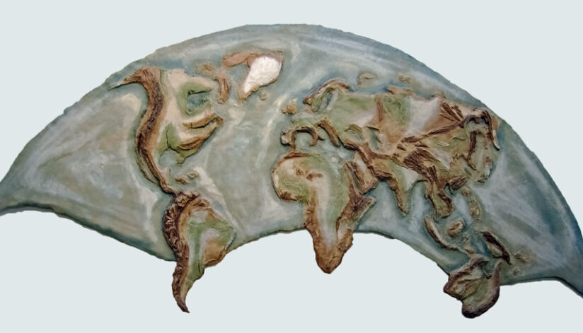 world map from SECC wall