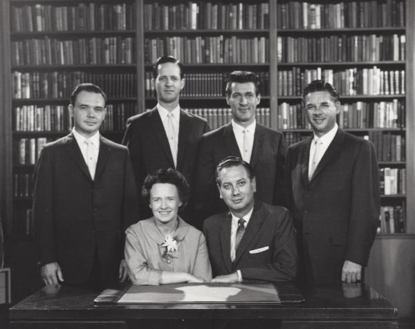 The quartet in 1959: Seated, Virginia Fagal; William Fagal Standing left to right, Stan Schleenbaker, Walt Isensee, Tom Studley, Herb Hohensee Photo provided by S. Schleenbaker