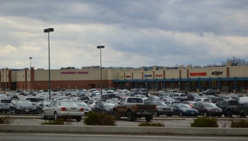Suburban mall parking from Commons
