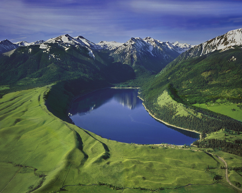 Wallowa Lake Moraines--Copyrighted permission from David Jensen photographer, djensen@eoni.com