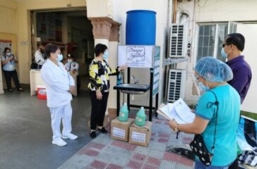 Hand-washing stations were provided by the Adventist Church and ADRA to local health facilities, like the Western Visayas Medical Center in Iloilo, Philippines. Demonstrations on how they were used were also included. (Photo courtesy of: ADRA in the Philippines)