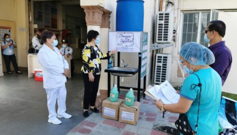 Hand-washing stations were provided by the Adventist Church and ADRA to local health facilities, like the Western Visayas Medical Center in Iloilo, Philippines. Demonstrations on how they were used were also included. (Photo courtesy of: ADRA in the Philippines)